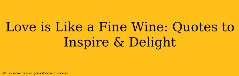 Love is Like a Fine Wine: Quotes to Inspire & Delight