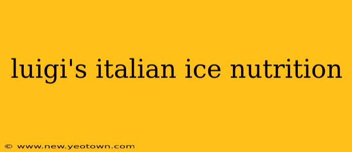 luigi's italian ice nutrition