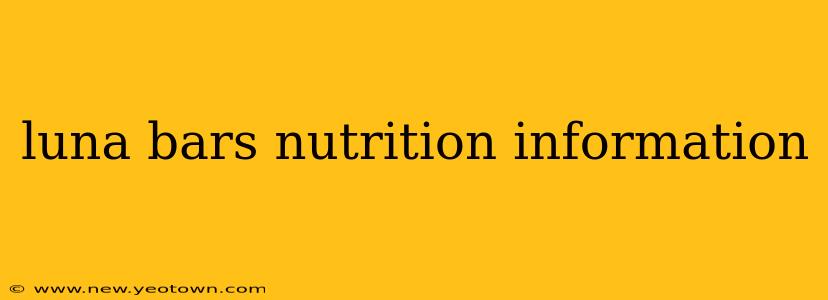 luna bars nutrition information