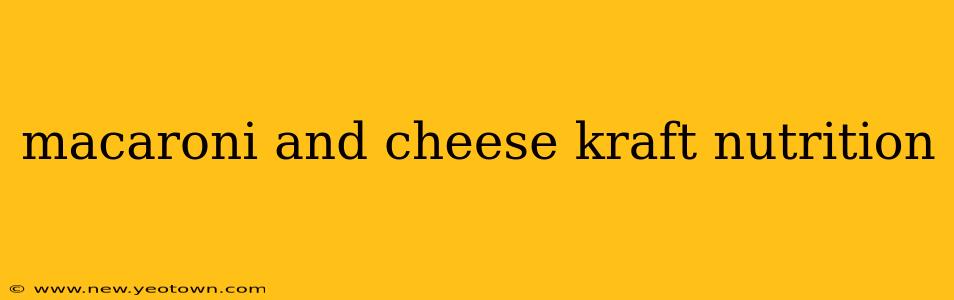 macaroni and cheese kraft nutrition
