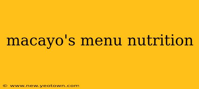macayo's menu nutrition