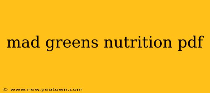 mad greens nutrition pdf