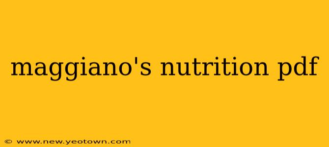maggiano's nutrition pdf