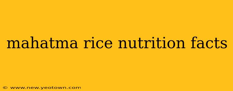 mahatma rice nutrition facts