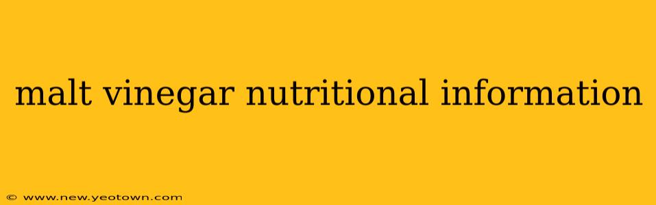 malt vinegar nutritional information