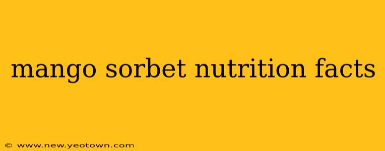 mango sorbet nutrition facts