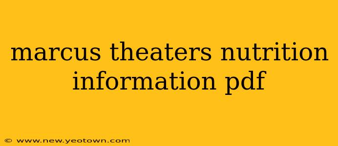 marcus theaters nutrition information pdf