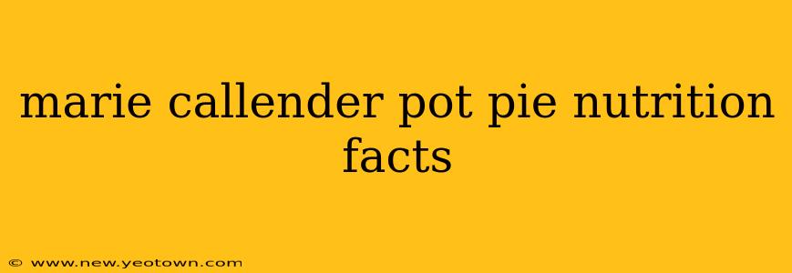 marie callender pot pie nutrition facts