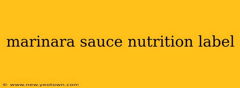 marinara sauce nutrition label