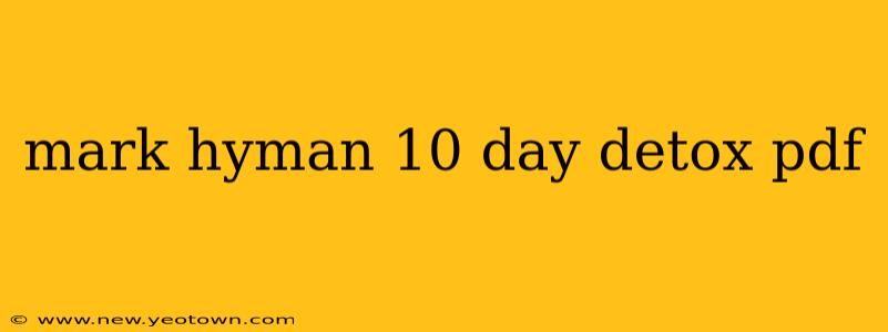 mark hyman 10 day detox pdf