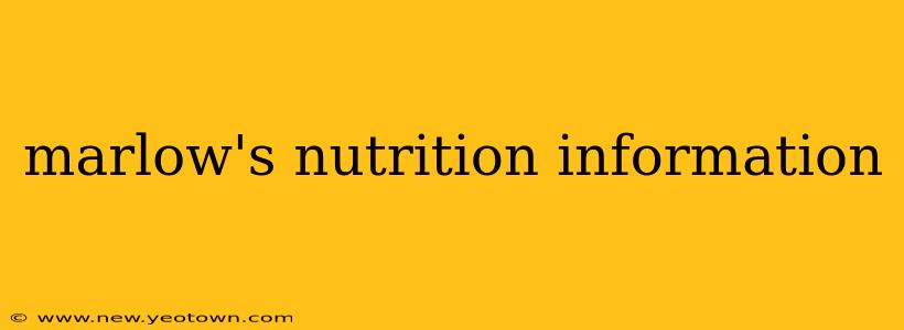 marlow's nutrition information