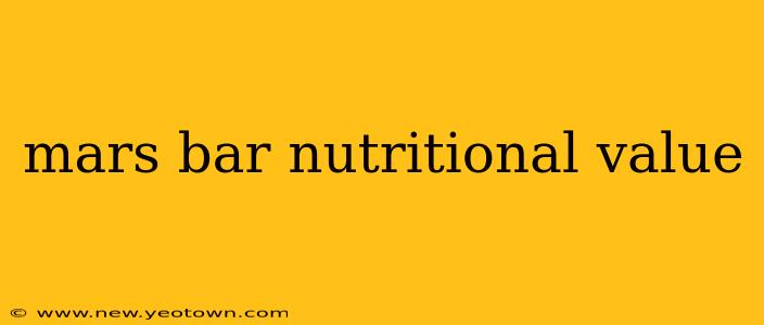 mars bar nutritional value