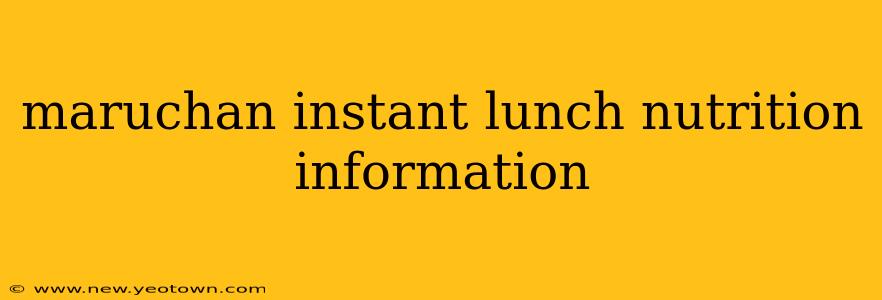 maruchan instant lunch nutrition information