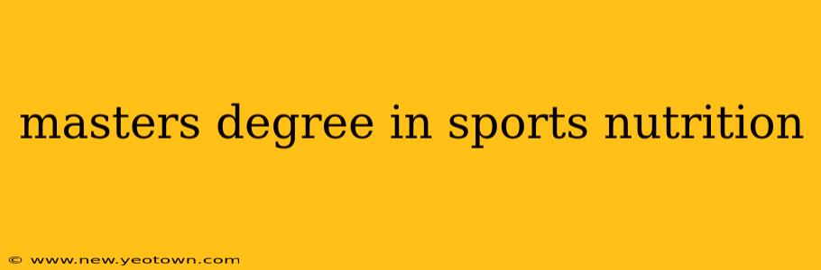 masters degree in sports nutrition