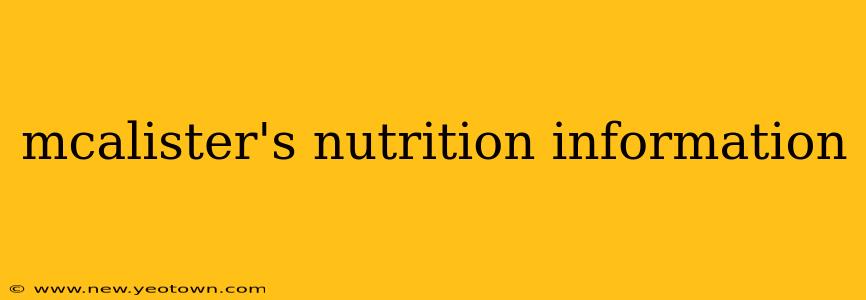 mcalister's nutrition information