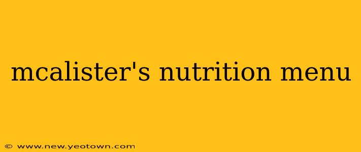 mcalister's nutrition menu