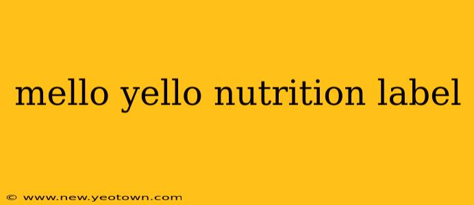 mello yello nutrition label