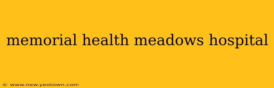 memorial health meadows hospital