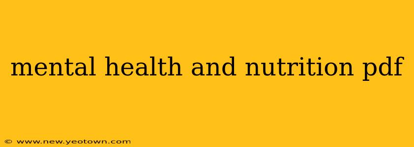 mental health and nutrition pdf