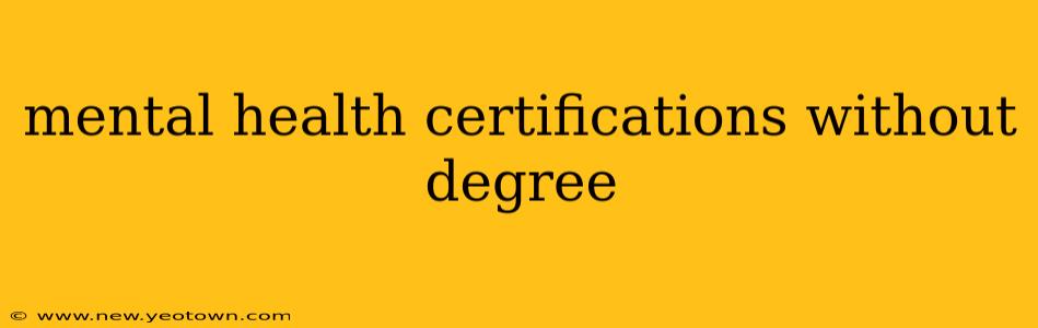 mental health certifications without degree