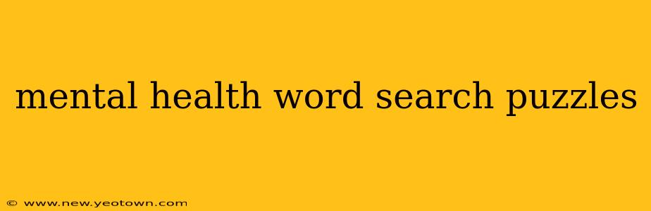 mental health word search puzzles