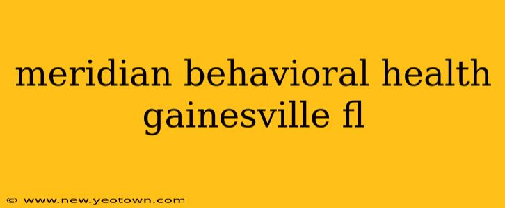 meridian behavioral health gainesville fl