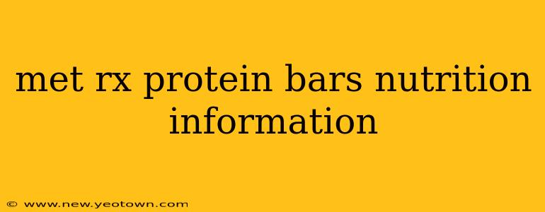 met rx protein bars nutrition information
