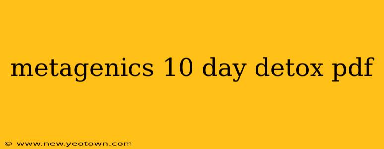 metagenics 10 day detox pdf