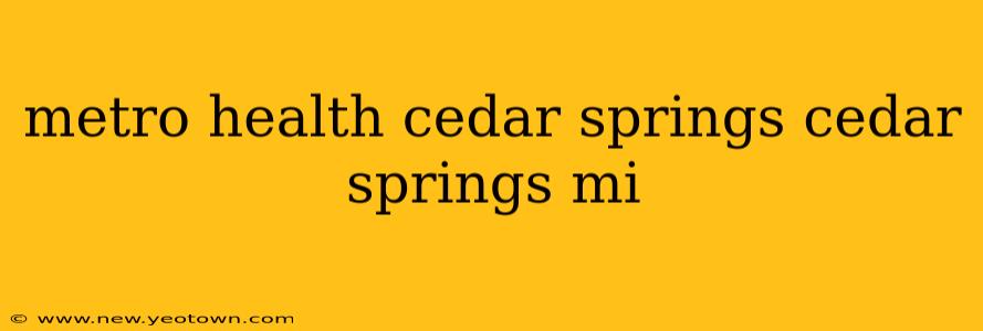 metro health cedar springs cedar springs mi