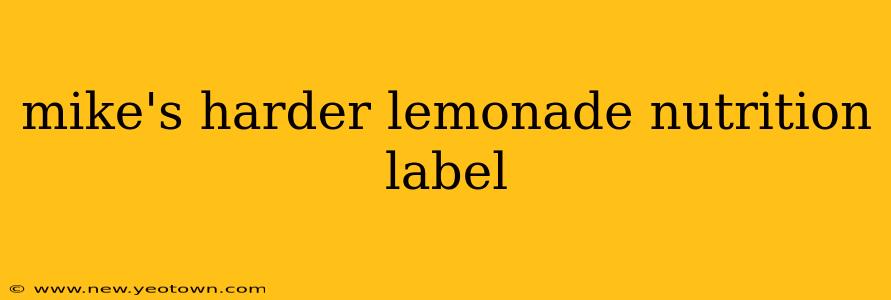 mike's harder lemonade nutrition label