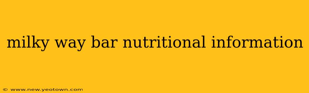 milky way bar nutritional information