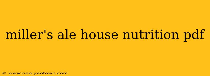 miller's ale house nutrition pdf