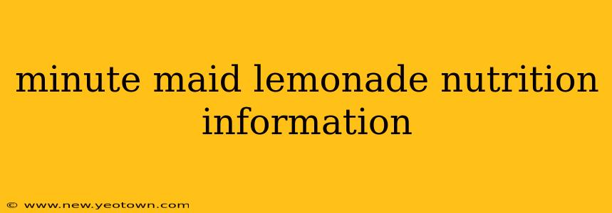 minute maid lemonade nutrition information