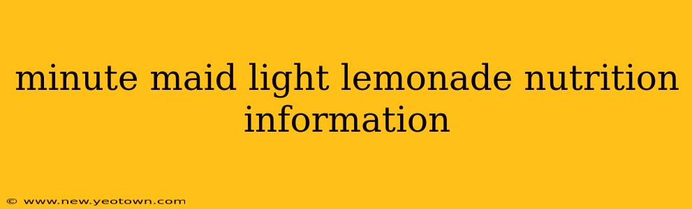 minute maid light lemonade nutrition information