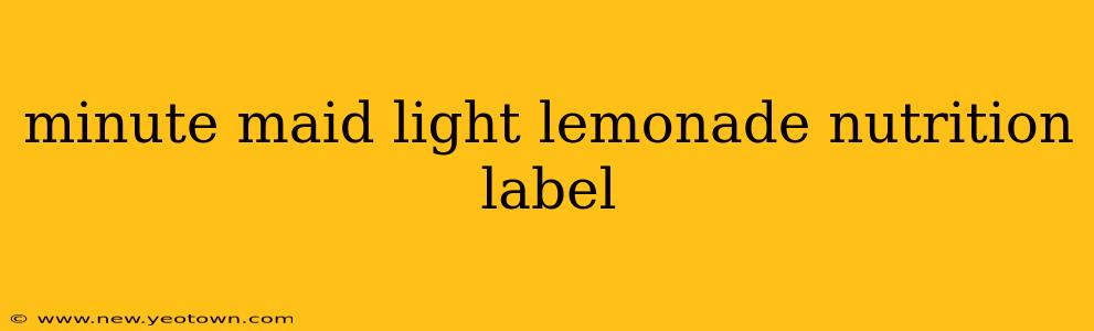 minute maid light lemonade nutrition label