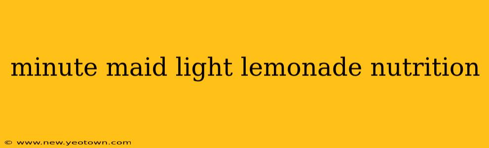 minute maid light lemonade nutrition