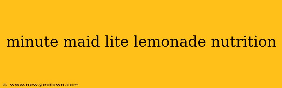 minute maid lite lemonade nutrition