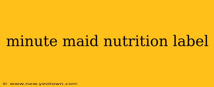 minute maid nutrition label