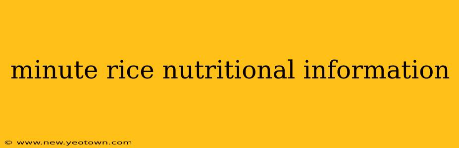 minute rice nutritional information