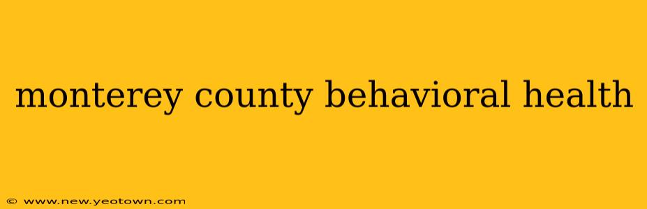 monterey county behavioral health