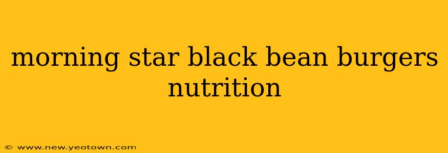 morning star black bean burgers nutrition