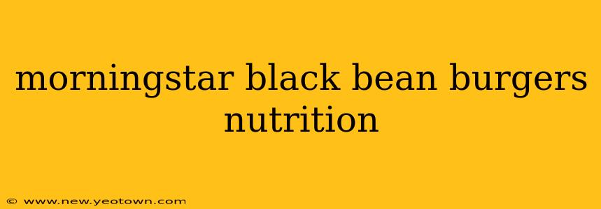 morningstar black bean burgers nutrition