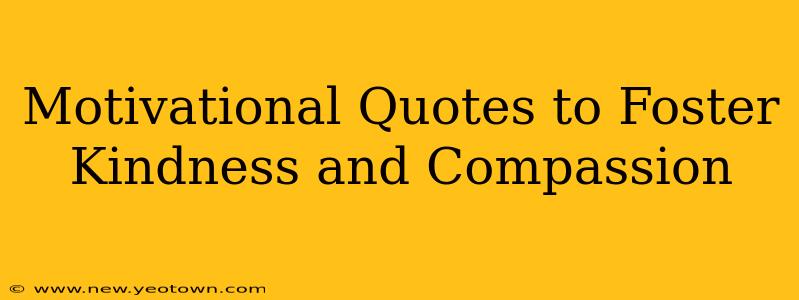 Motivational Quotes to Foster Kindness and Compassion