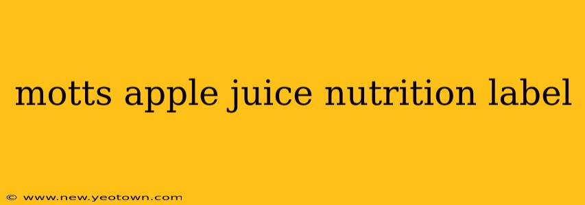motts apple juice nutrition label