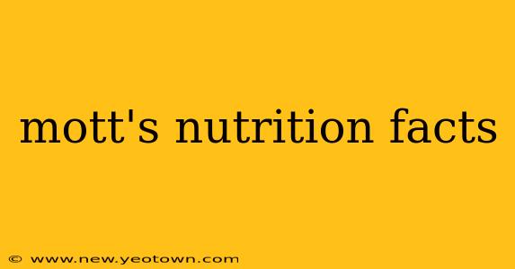 mott's nutrition facts