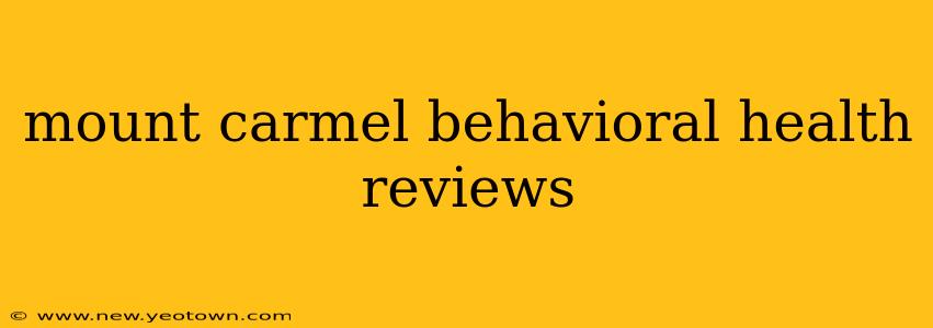 mount carmel behavioral health reviews