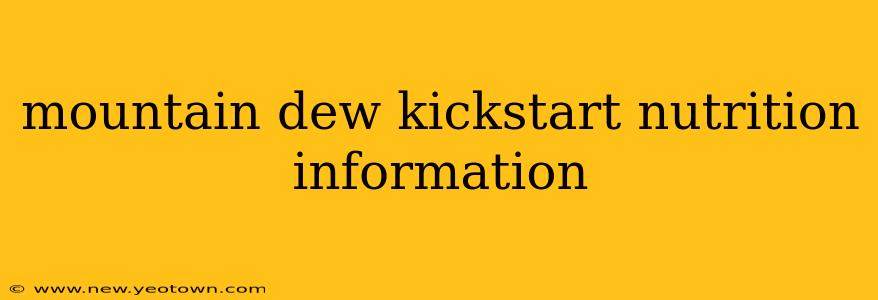 mountain dew kickstart nutrition information