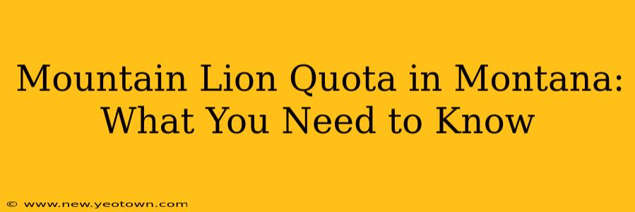 Mountain Lion Quota in Montana: What You Need to Know