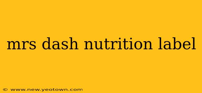 mrs dash nutrition label