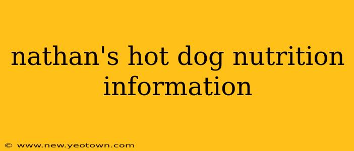 nathan's hot dog nutrition information